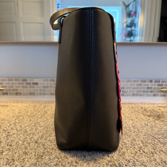 Kate Spade Yours Truly Ombre Heart Black Leather Tote - Picture 8 of 15